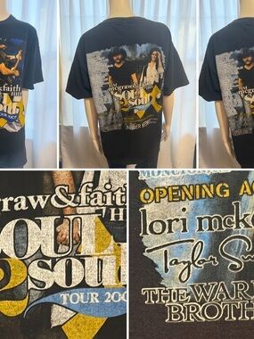 Rare 2007 Soul2Soul Tour Shirt Taylor Swift Opening Act Tim McGraw Faith Hill